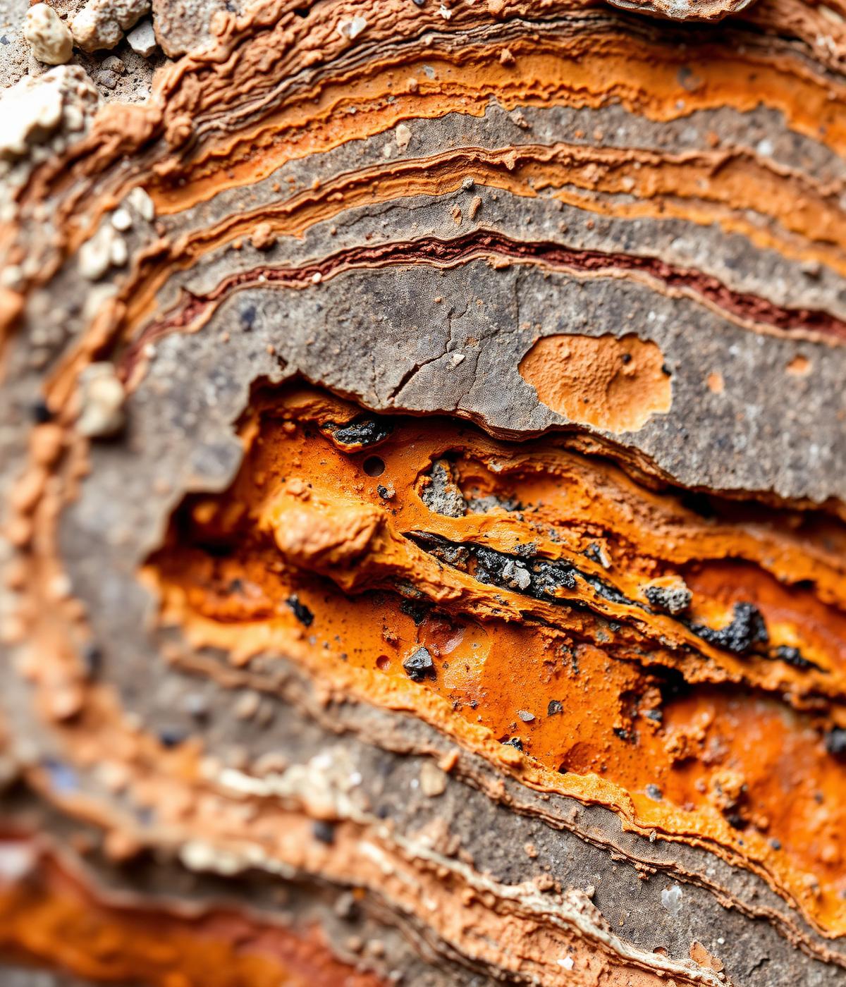 Geological rock strata cross section